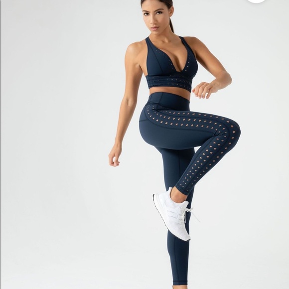GiGi C Pants - Gigi C Navy Blue yoga pants + sports bra